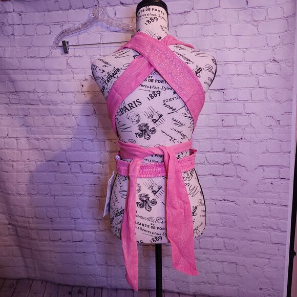 Sundress Amy Crop Top Womens XL Marbella Pink Wrap Top Criss-Cross Chest - Picture 4 of 13